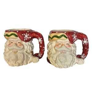Vintage Santa Claus Figural Christmas Mug Hat Handle Hand Painted 3D